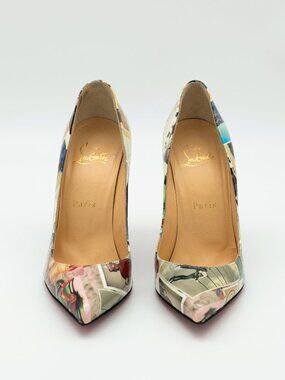 Christian Louboutin Collage Print Pigalle Follies 120 Pumps Size 36.5